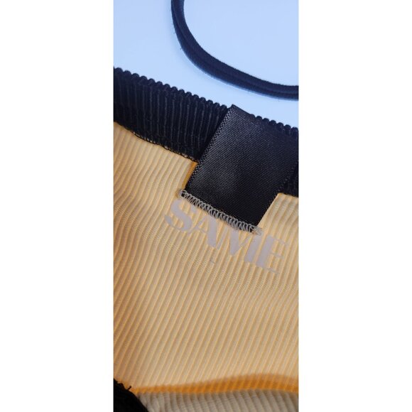 SAME Los Angeles Swim Bikini Set 2Pc Triangle Top XL High Weist Bottom L Beige - Picture 6 of 12